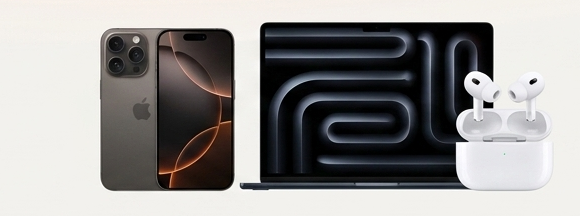 iPhone, MacBook and AirPods